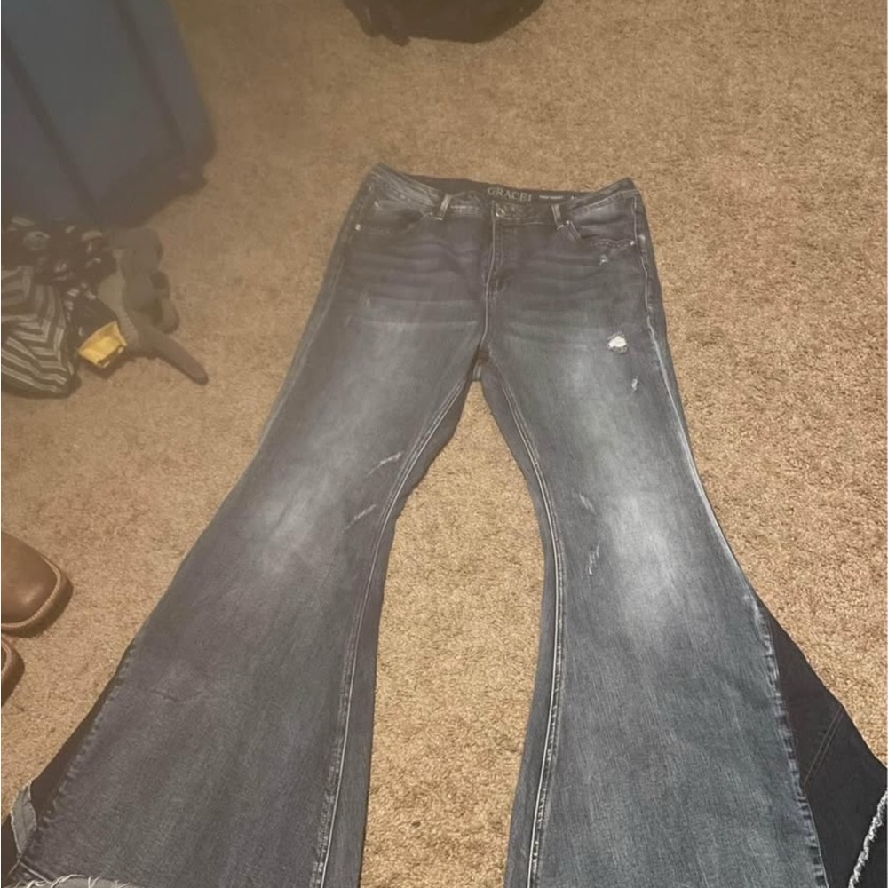 Grace Women's Blue Flare Jeans